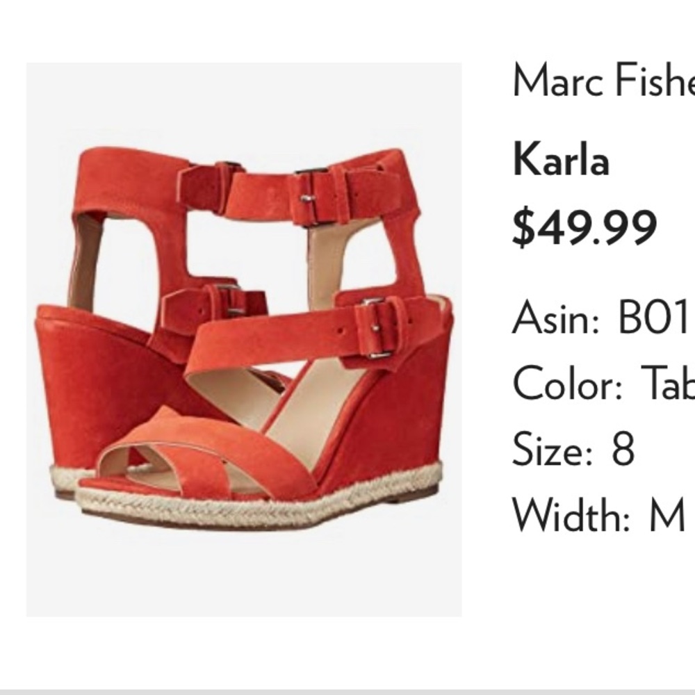 Marc Fisher Tobasco-colored Wedge